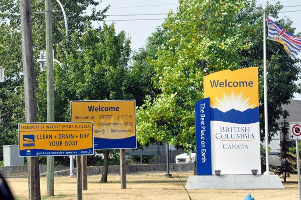entering British Columbia at Abbotsford